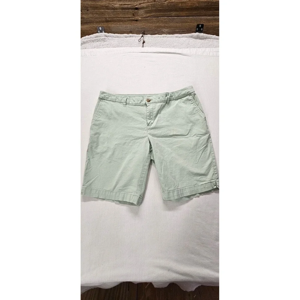 Faded Glory Womens Mint Green Chino Shorts Size 12 Stretch Cotton Casual Summer